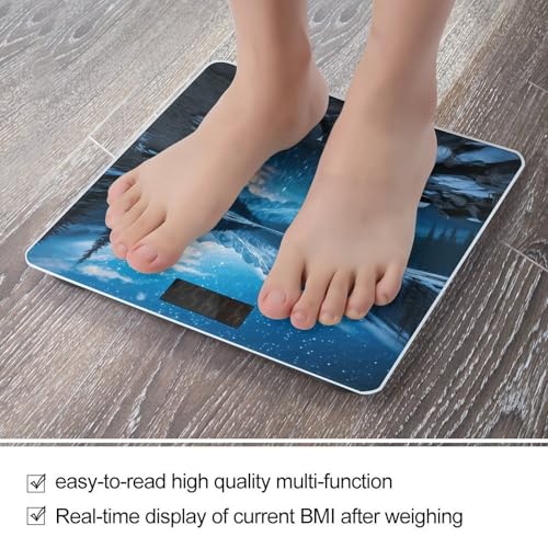 Báscula digital para baño con vidrio templado y pantalla LCD miniatura 5
