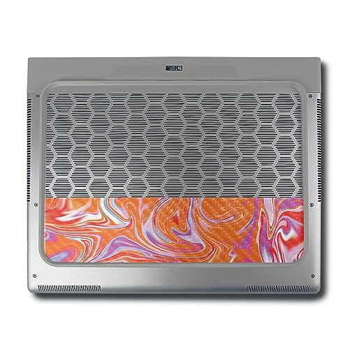 Image of MightySkins Carbon Fiber Skin Compatible with Alienware X16 R1 (2023) Full Wrap Kit - Orange Swirl | Protective, Durable Textured Carbon Fiber Finish | Easy to Apply & Change Styles | Made in The USA