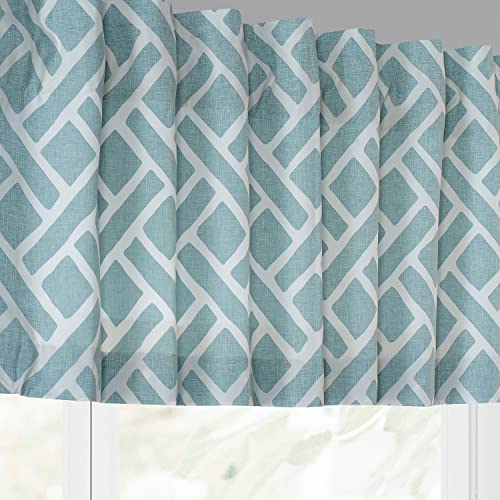 Image of HPD Half Price Drapes Window Valance 50 X 19 Cotton Martinique Printed, PRCT-VLD07B-19, Martinique Aqua