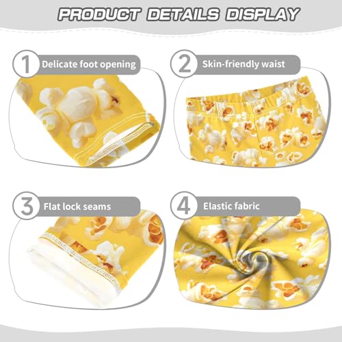 Butter Popcorn Girls Leggings,Workout Leggings for Girls Toddler Athletic Legging Size for 3-10T3