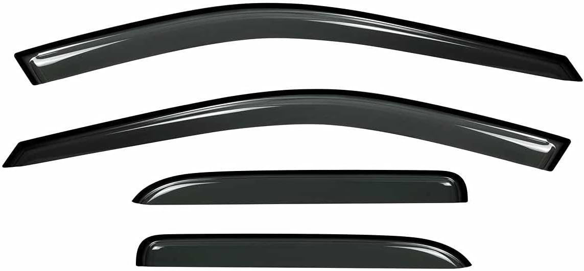 4pcs Sun Rain Guard Window Visors Wind Deflectors Compatible with 2009-2018 Dodge Ram 1500 Extended/Quad Cab 94101
