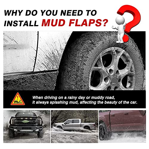 Image of Autorder Mud Flpas Splash Guards for Ford F-150 F150 2021 2022 2023 2024 2025 Accessories Mudflap Fender Flares Front and Rear Mud Guard Set 4PCS (Only for Trucks Without Fender Flares)