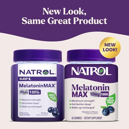 Natrol MelatoninMax 10 mg, Sleep Gummies for Adults, Blueberry, 80 Count - image 2