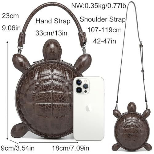 Women PU Leather Unique Novelty Crossbody Shoulder Bag Handbag Fun Weird Turtle Purse4