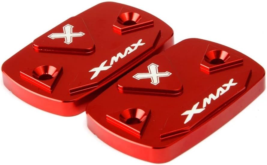 QQLADY M - 2 piezas de aluminio para motocicleta cubierta de depósito de líquido delantero para Yamaha para Xmax 300 para Xmax300 2017 2018 2019