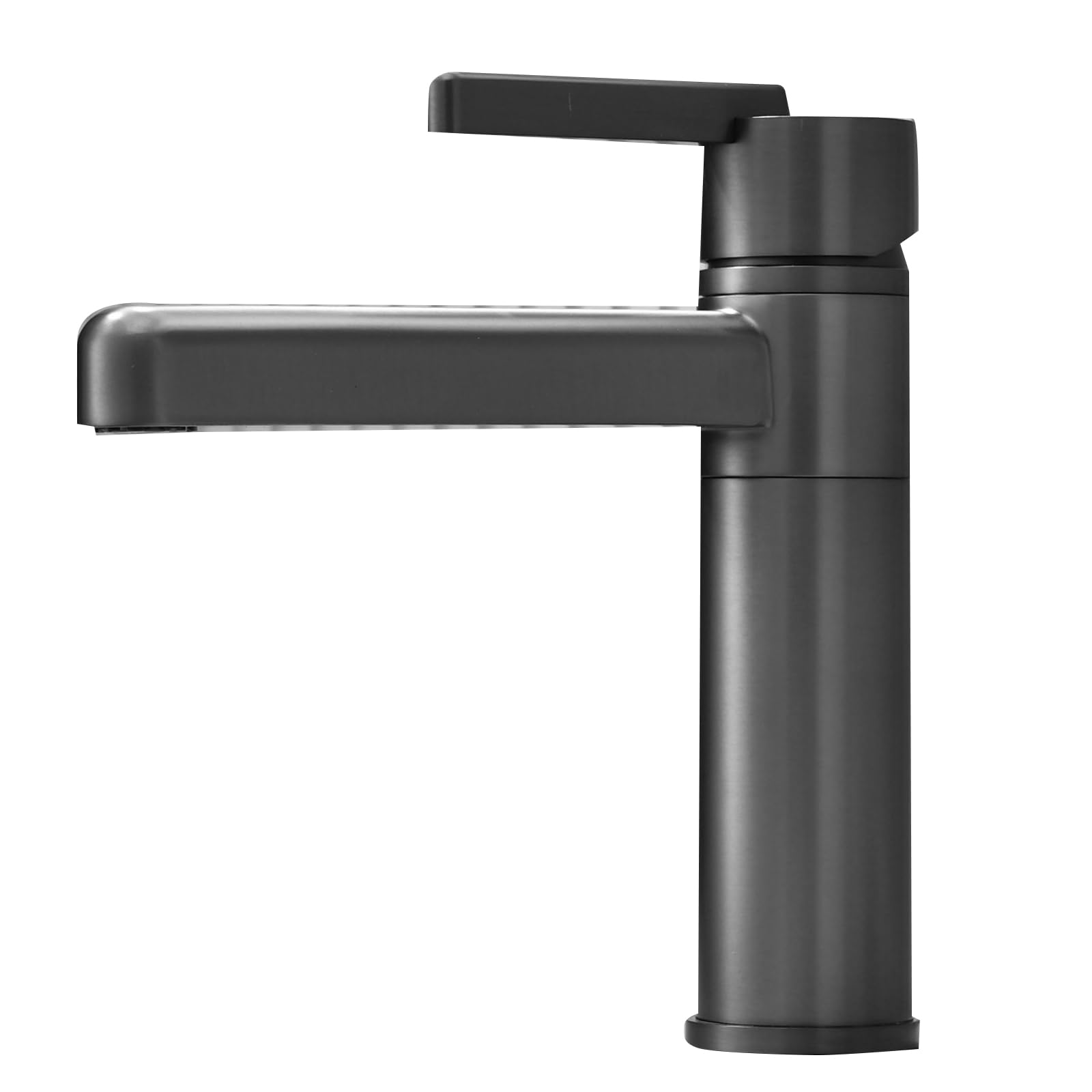 JRUIA Black Bathroom Faucet, Basin Mixer Tap, 360° Swivel Kitchen Faucet, Hot And Cold Water Supply, Stainless Steel,E