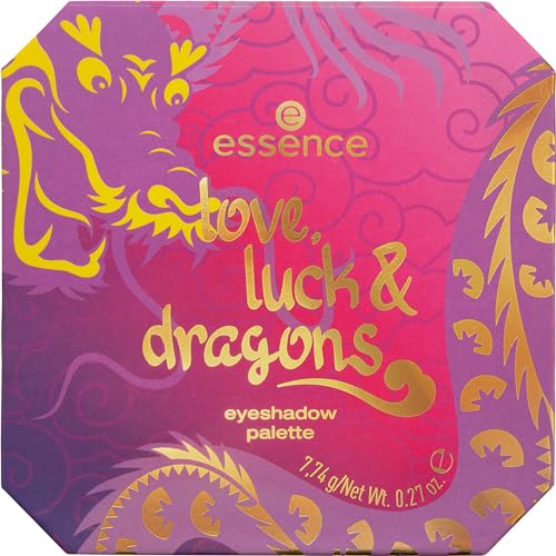 essence love, luck & dragons eyeshadow palette, Lidschatten, Nr. 01, Mehrfarbig, 9 Farben, sofortiges Ergebnis, vegan, ohne Mikroplastikpartikel, Nanopartikel frei, ohne Parfüm, 1er Pack (7.74g)