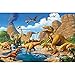 GREAT ART® Fotomurale per Camera dei bambini – Avventura Dinosauri – Decorazione Stile Fumetto Vulcano Tempi Primordiali Lucertole antiche Giungla Carta da Parati 336 x 236 cm