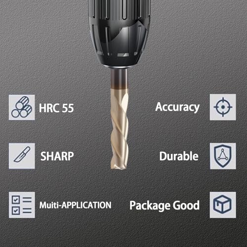 Image of 3-Flute Carbide End Mill with ZRN Coating, Milling Cutter HRC 55 -for Machining Aluminum &Copper Alloy