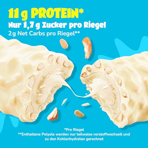 ahead Protein Riegel | Coconut Almond | 14x 45g Extra softer Protein Riegel mit cremigem Kern | Low Carb Eiweißriegel ohne Zuckerzusatz & ohne Palmöl 4