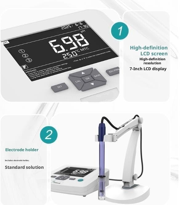 Medidor de temperatura ORP de pH con pantalla táctil de sobremesa