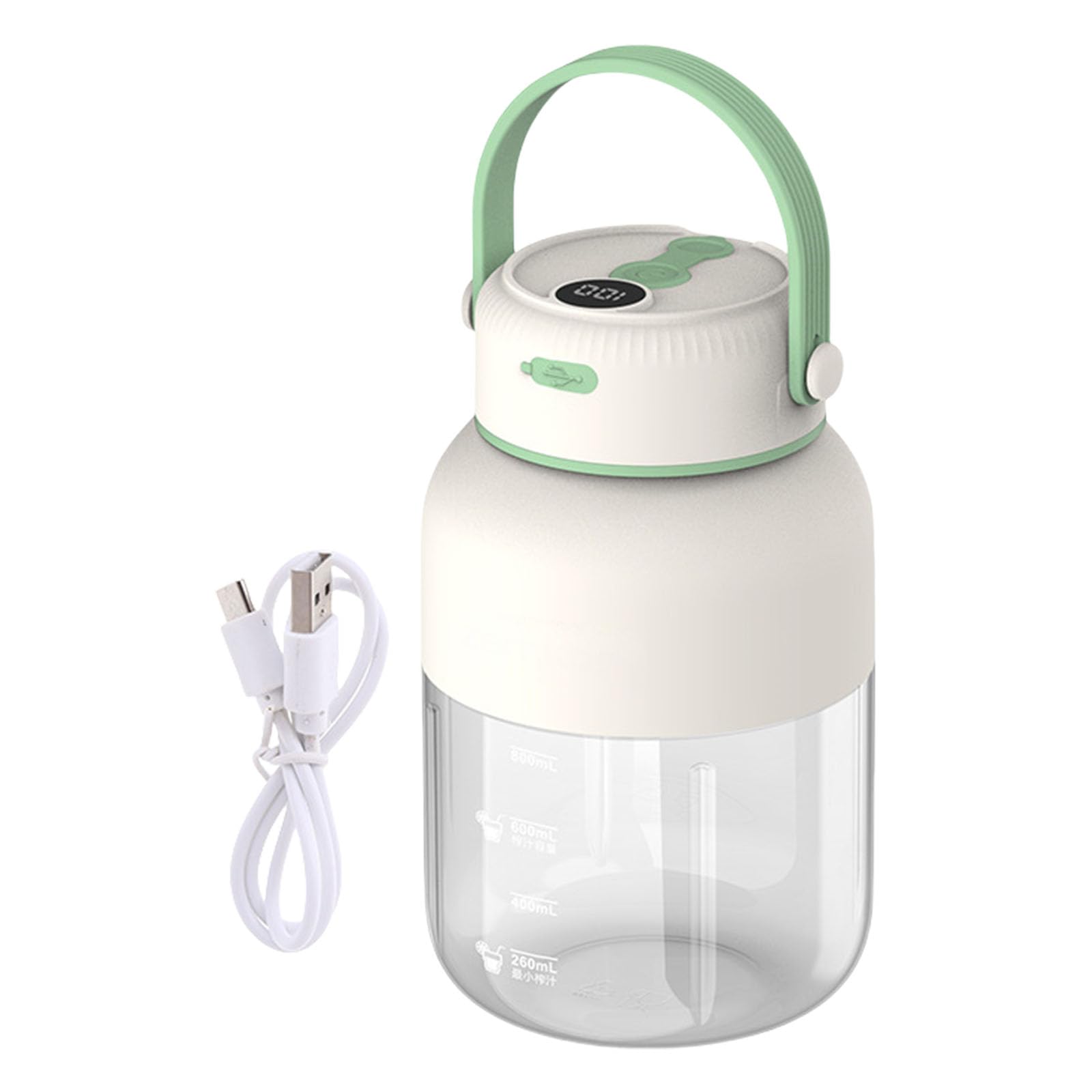 Stainless Steel Battery Display Electric Juicer Cup Rechargeable Blenders Travel Friendly Juices Maker