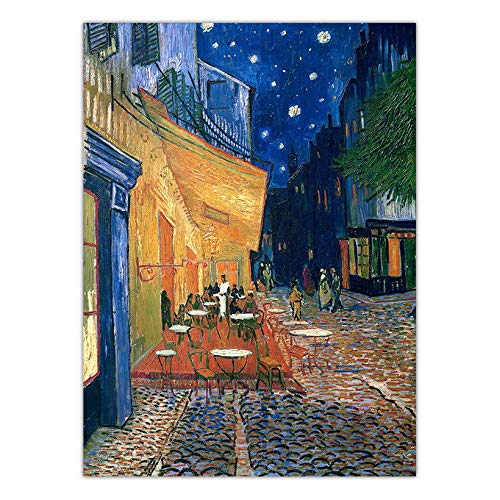 Abstrakte Kunst Ölgemälde Home Decoration Poster Leinwand Kunst Wandbild Rahmenlose Niederländische Cafe Terrace50X70Cm C1667