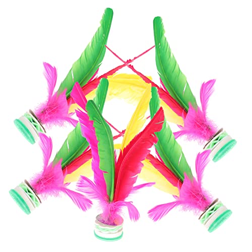 GALPADA 5Pcs Chinese Shuttlecock Kick Exercise Entertainment for Indoor Outdoor Fun for Adults Promotes Fitness Coordination High