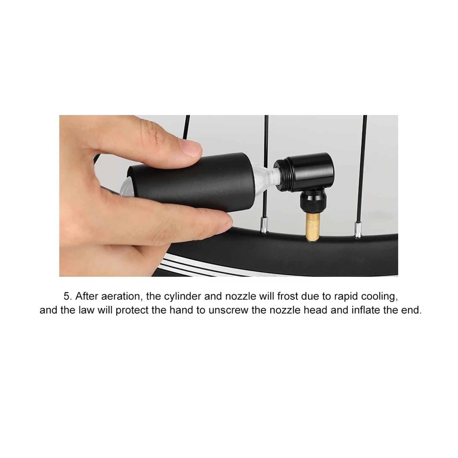 1 Stück CO2-Inflator aus Aluminiumlegierung mit Reifenreparaturset, tragbares Doppelventil for Schrader- und Presta-Fahrradzubehör(Black)