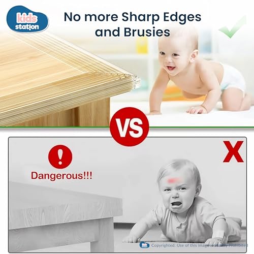 Image of Kids Station Baby Proofing Guards for Furniture-Table Guards with Soft Silicone, Sharp Corner Protection, Transparent PVC-Childproof Safety (Transparent Edge Guards, 2mtr, L-Shape, Transparent)