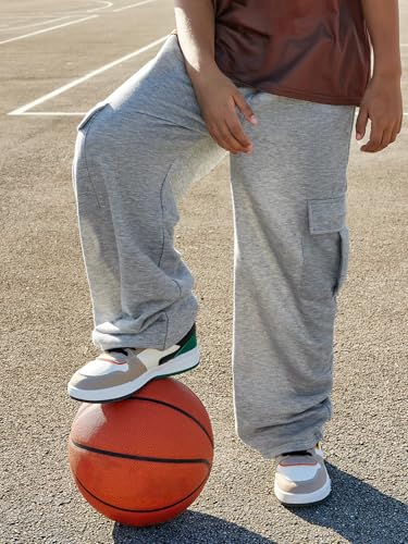 GORGLITTER Boy's Baggy Cargo Pants Elastic Waist Workout Sweatpants with Pockets4