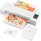 Plastificadora iOCHOW A3: sin atascos, portátil 1 minuto calentamiento rápido 70-150 micras 400 mm/min máquina laminadora rápida con ajuste térmico y frío incluye 10 bolsas para oficina, hogar