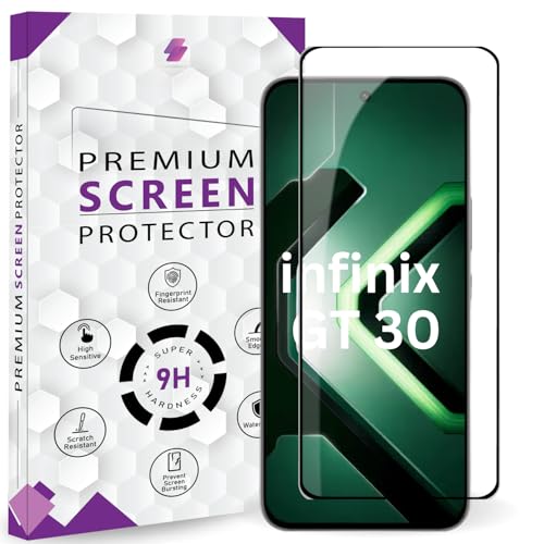 Image of Premium Tempered Glass Screen Protector Guard For infinix GT 30 5G (6.78 Inch, Pack of 1) | Edge to Edge Coverage With Easy to installation kit