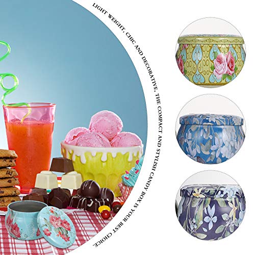 UPKOCH 6Pcs Rodada Sobremesa Dos Doces Do Casamento Caixas De Doces Folha de Flandres Recipiente Vaz