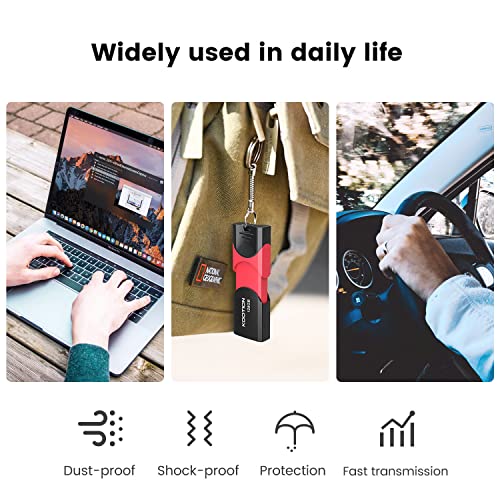 Image of KOOTION 128 GB USB 3.0 Flash Drive Thumb Drive(Red, FF)