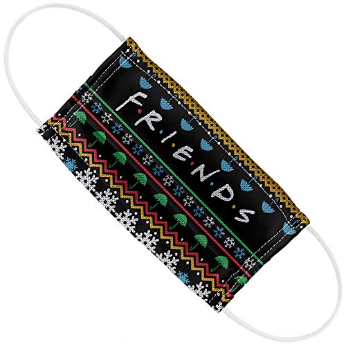 Friends Holiday with Friends 1-Ply Reusable Face Mask Covering with Adjustable Nose Wire, Unisex