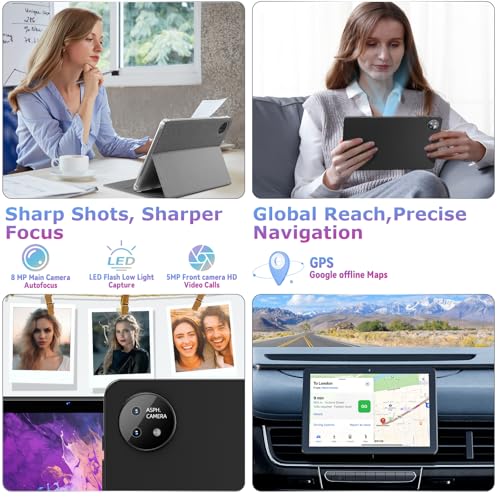 Image of 10 inch Android 15 Tablet with Case, 18GB + 128GB, 1TB Expansion, Octa-Core Compatible Widevine L1 Tablet with WiFi 5, 6000mAh, T310 CPU, High Performance, Processor