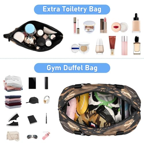 Otters Pattern Duffel Bag Lightweight Carry On Gym Bags for Travel and Weekends, Versatile Overnight Bag with Shoe Compartment4