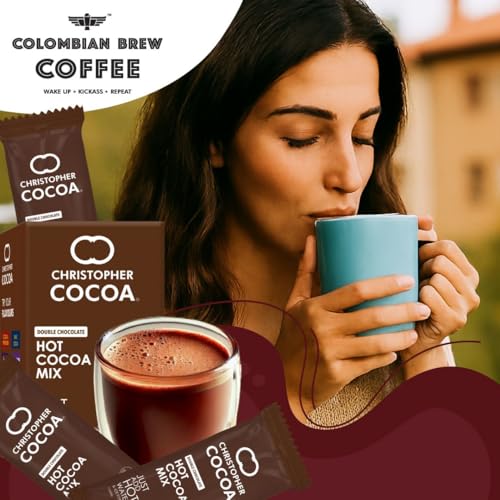 Image of Christopher Cocoa, Double Chocolate Hot Cocoa Powder Mix, 8 Sachets