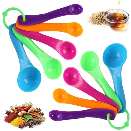 Ferizzia 10 Pezzi Cucchiai Dosatori Grammi, Cucchiai Dosatori Colorati con Diverse Capacità, Misurini Cucina, Misurino Dosatore in Plastica per Strumenti Dosatore per Liquidi e Polveri