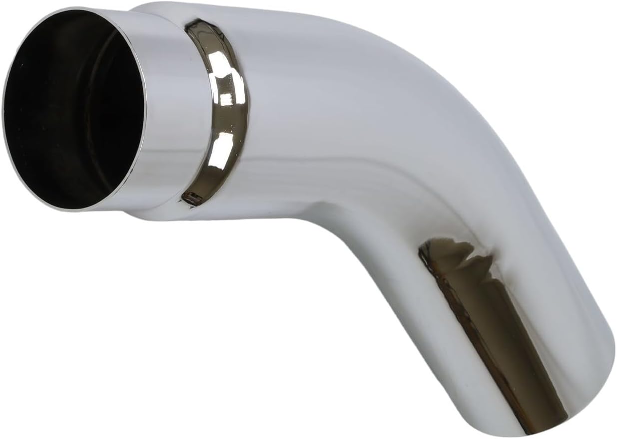 Exhaust Diesel Elbow Tip 5.00 Inlet 6.00 X 23.00" WELBOW60023-500-CHR-SS Polished Chrome 304 Stainless Wesdon Exhaust Tip