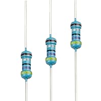 Vista 57 de 100pcs 1 ohm Resistor 1/4w (0.25 W) Resistencia fija de película metálica de tolerancia ±1%, múltiples valores de resistencia opcional