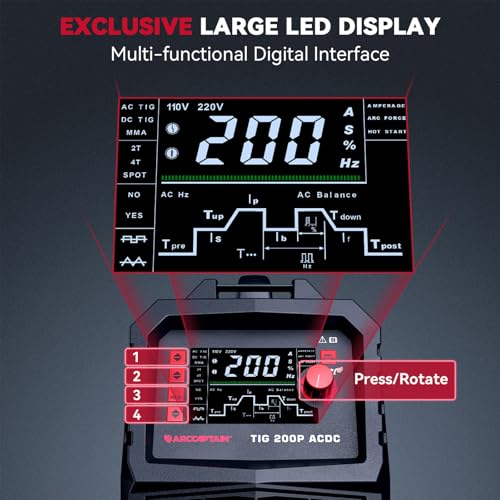 Arccaptain TIGWELDMPACDC200-ZHU Tig Welder Ac/Dc 200Amp thumb #1