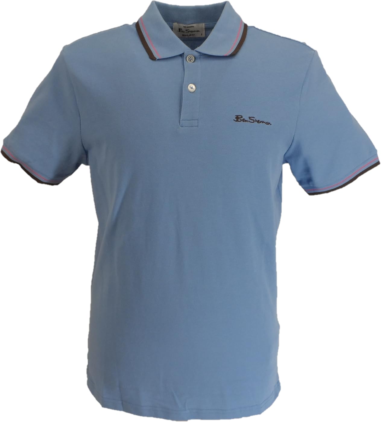 Ben Sherman Men's Pale Blue Signature Polo Shirt (Uk, Alpha, L, Regular, Regular, )