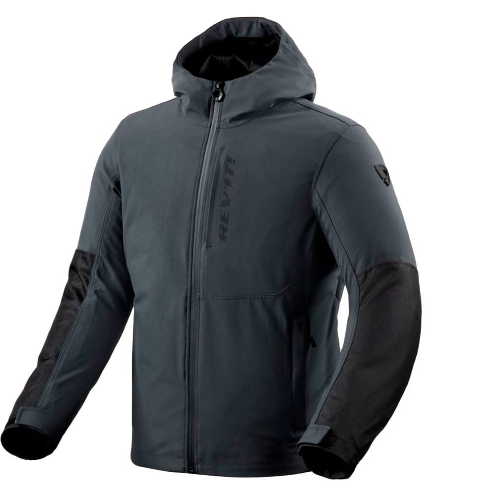 Revit Traffic 2 H2O impermeabile Giacca tessile moto, nero/blu scuro, L