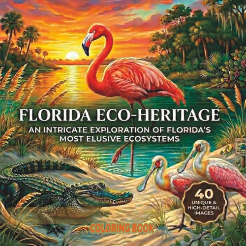 Florida Eco-Heritage: An Intricate Exploration of Florida’s Most Elusive Ecosystems | Coloring Book | 40 Unique Images