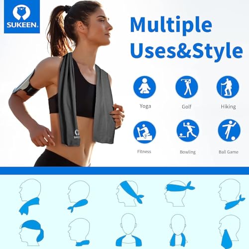 Image of KUEN [4 Pack] Cooling Towel (40 inchx12 inch), Ice Towel, Soft Breathable Chilly Towel, Microfiber Towel for Yoga, Sport, Running, Gym, Workout,Camping, Fitness, Workout & More Activities