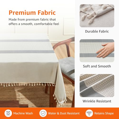 Image of Amazon Basics Tablecloth for Dining Table Cover, Microfiber Fabric Rectangle Tablecloth, 40x60 Inches 4 Seater (Grey, 4 Seater)