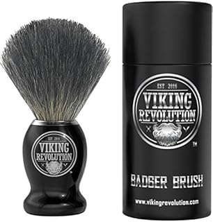 Viking Revolution Badger Hair Shaving Brush- Shave Brush for Wet Shave Using Shaving Cream & Soap- Best Shave of Your Life for Safety Razor, Double Edge Razor, Straight Razor or Shaving Razor