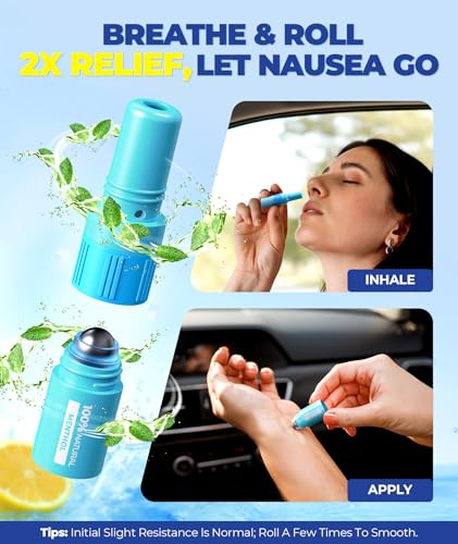 Image of FILLOVE 1s Fast Nausea Relief Nasal Stick with 2-in-1 Motion Sickness Ease, 100% Natural Essential Oils for Pregnant Women, Non-Drowsy Travel Essentials & Cruise Essentials for Car, Airplane