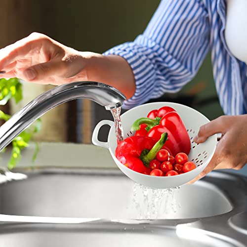 Meadow Lane Goods 6-Inch, 3 Cup Personal Colander With Dual Handles For Fruit & Vegetable Portion Control (1 Pack, White) #TOP6