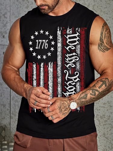 4th of July Shirts Mens Muscle Tank Top 1776 Sleeveless Graphic Gym Workout American Flag Shirt3