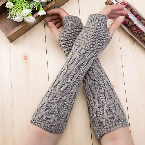 Image of Bold N Elegant Extended Finely Knitted Woollen Warm Comfortable Fingerless Thermal Mitts Winter Accessories Hand Warmer Gloves for Women
