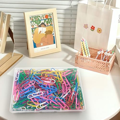 250 Stück Büroklammern Bunt, 28mm Mehrfarbig Büroklammern Aktenklammern Büromaterial,Bürobedarf Beschichtete Büroklammern für Büro, Schule und Persönlichen Gebrauch(28mm Bunt)