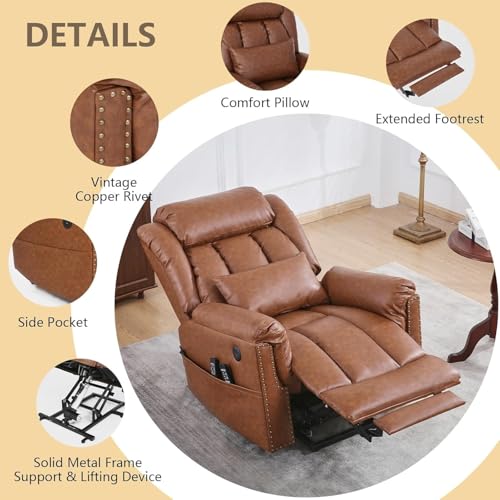 Sillón PU eléctrico reclinable color único miniatura 4