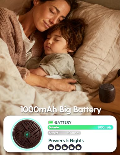 Image of Babelio White Noise Sound Machine (Pocket Mini Pro) | 1000mAh Large Battery, 25 Non-looping Sounds for Adults, Kids & Babies, Timer, Memory Function, Pocket-Sized & Travel Essentials, Walnut