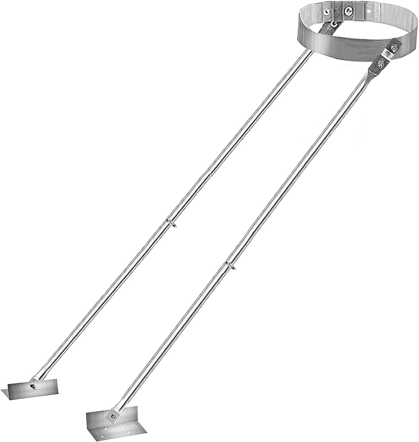 Stainless Steel Extended Roof Chimney Support Kit, 6-14" Adjustable Extended Roof Brace, Chimney Stove Pipe Support Provide Stability Against Wind and Snow