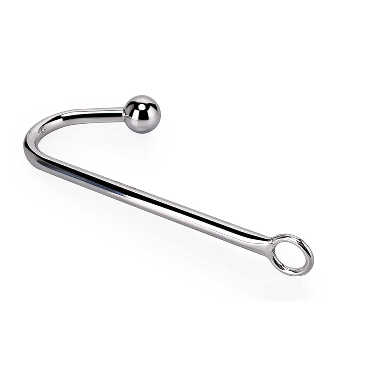 アナルフック Ｊ型アナル 前立腺マッサージ 手動アナニー スティック型アナル拡張 膣挿入可シングルボールメタルフック トコロテンＳＭプレイ 拘束ロープを通し穴あり 直径30ｍｍ