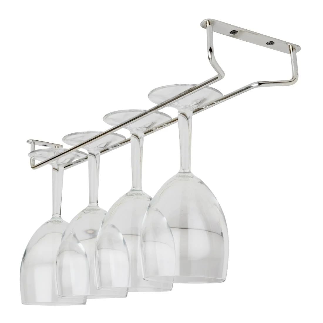 Beaumont Glass Hanger Chrome 406mm - Can be Installed Anywhere, Screws Included, Glassware Storage Accessory, Ideal for Bars and Restaurants