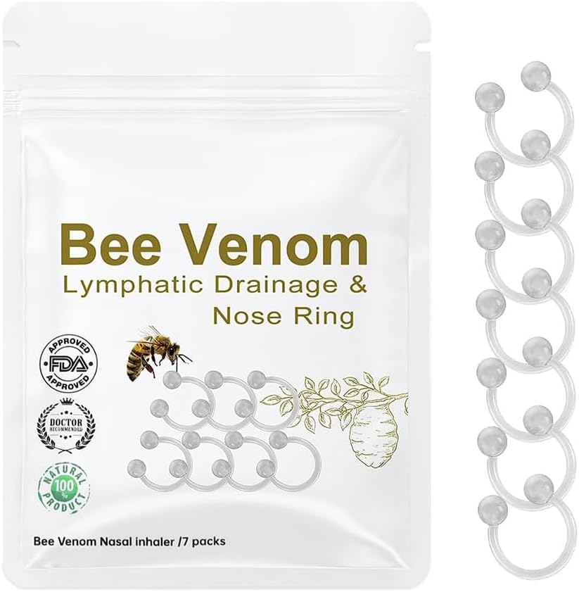 2024 Bee Nose Ring,Bee Venom Nasal Oil Ring, Bee Venom Nose Ring, Nasal Diffuser, Firming Nasal Oil Ring, Silicone Nose Inhaler Bundle